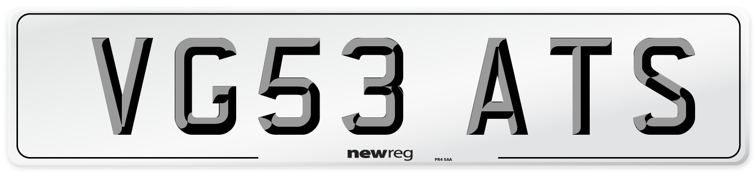 VG53 ATS Number Plate from New Reg